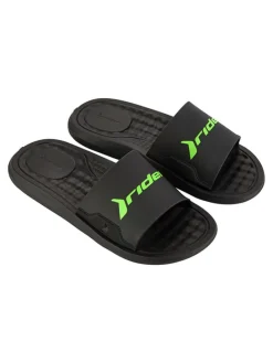 Slippers "Step" zwart/groen