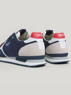 Sneakers "Brit" donkerblauw/rood