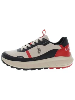 Sneakers crème/rood/zwart