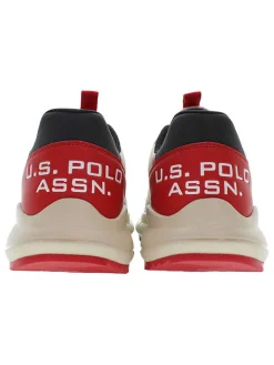 Sneakers crème/rood/zwart