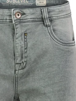 Spijkerbermuda grijs