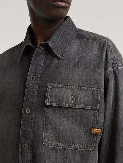 Spijkerblouse antraciet