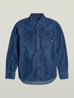 Spijkerblouse "Dakota" - slim fit - blauw