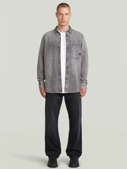 Spijkerblouse grijs
