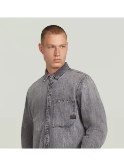 Spijkerblouse grijs