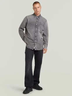 Spijkerblouse grijs