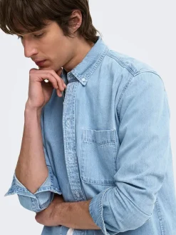 Spijkerblouse "Onsorson" - regular fit - lichtblauw