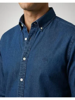 Spijkerblouse - regular fit - donkerblauw
