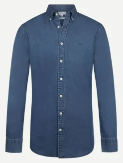 Spijkerblouse - regular fit - donkerblauw