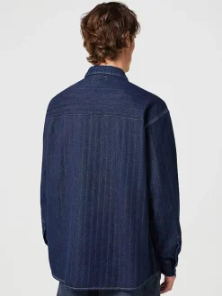 Spijkerblouse - regular fit - donkerblauw