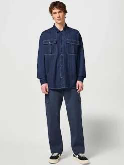 Spijkerblouse - regular fit - donkerblauw