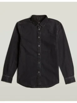 Spijkerblouse - slim fit - antraciet