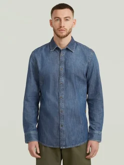 Spijkerblouse - slim fit - blauw