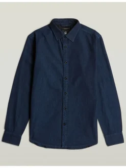 Spijkerblouse - slim fit - donkerblauw
