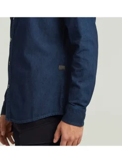 Spijkerblouse - slim fit - donkerblauw