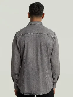 Spijkerblouse - slim fit - grijs