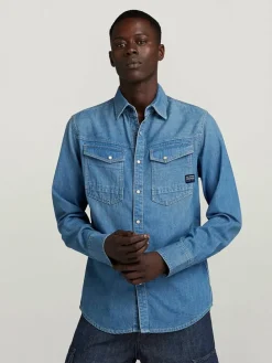 Spijkerblouse - slim fit - lichtblauw
