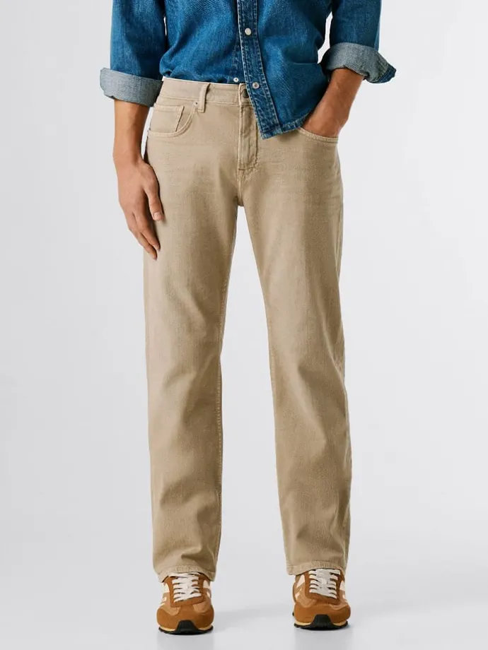Spijkerbroek - regular fit - beige
