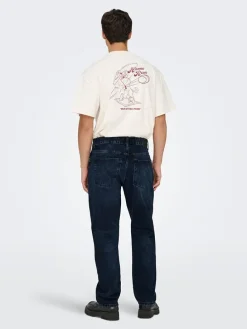 Spijkerbroek - straight fit - donkerblauw