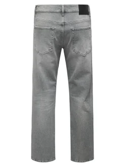 Spijkerbroek - straight fit - grijs