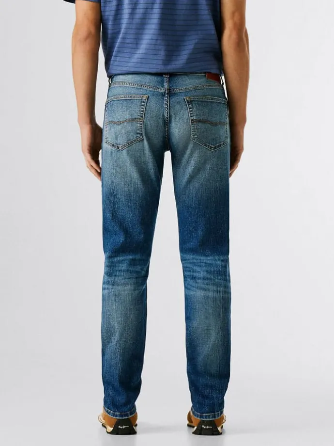 Spijkerbroek - tapered fit - blauw