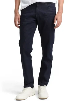Spijkerbroek - tapered fit - donkerblauw