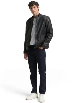 Spijkerbroek - tapered fit - donkerblauw