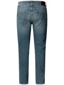 Spijkerbroek - tapered fit - donkerblauw