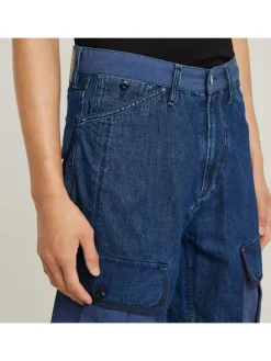 Spijkercargoshort donkerblauw