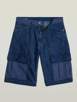 Spijkercargoshort donkerblauw