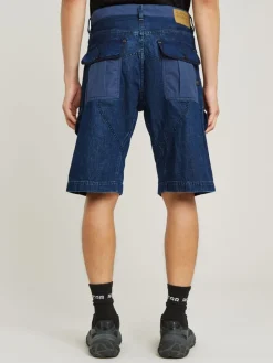 Spijkercargoshort donkerblauw