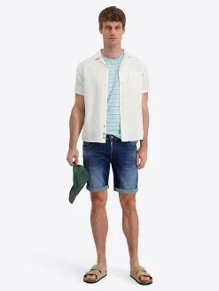 Spijkershort "Scotty" - slim fit - blauw