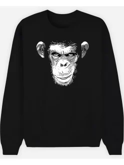 Sweatshirt "Evil Monkey" zwart