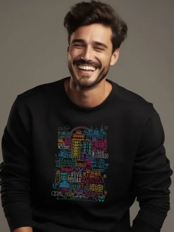 Sweatshirt "Home Sweet Home" zwart