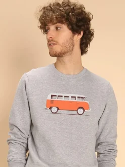 Sweatshirt "Red Van" grijs
