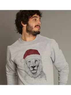 Sweatshirt "Santa Lion" grijs