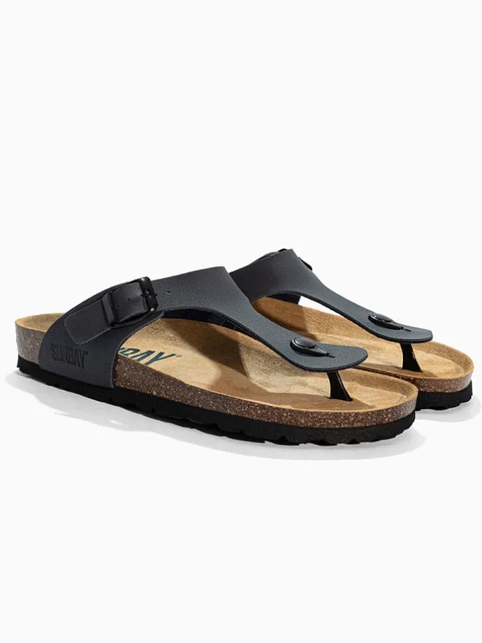 Teenslippers "Camelia" donkerblauw