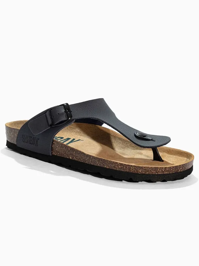 Teenslippers "Camelia" donkerblauw