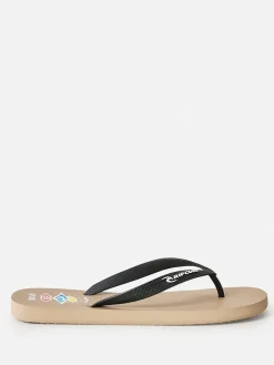 Teenslippers "Icons of Surf Bloom" zwart/beige