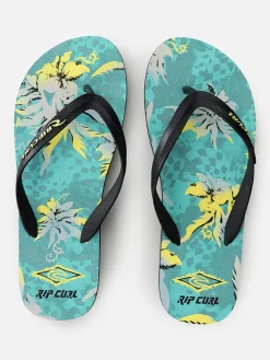 Teenslippers "Raw Energy Bloom" zwart/turquoise