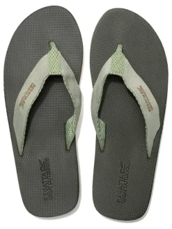 Teenslippers ''Rico'' kaki/lichtgroen