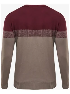 Trui beige/bordeaux