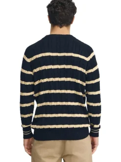 Trui donkerblauw/beige