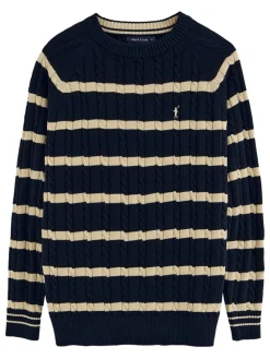 Trui donkerblauw/beige