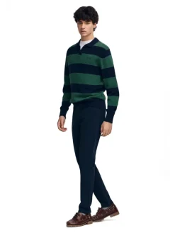 Trui donkerblauw/groen