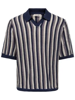 Trui "Onsthue" donkerblauw/beige