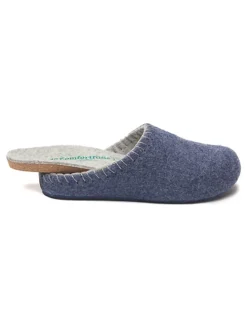 Wollen pantoffels donkerblauw