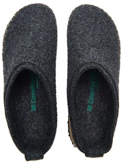 Wollen pantoffels donkergrijs