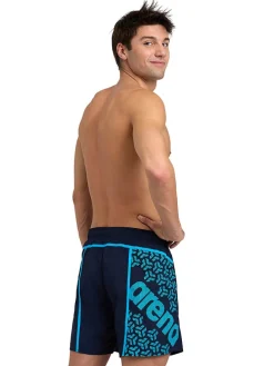 Zwemshort donkerblauw/turquoise