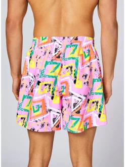 Zwemshort lichtroze/meerkleurig